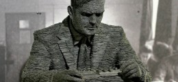 Alan Turing slate statue at Bletchley Park museum
